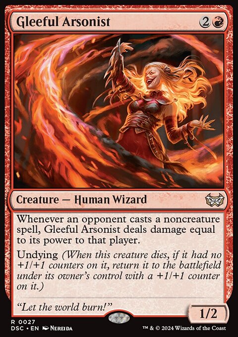 Gleeful Arsonist, Duskmourn: House of Horror Commander #27, Magic: The Gathering card