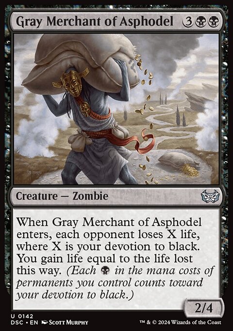 Gray Merchant of Asphodel, Duskmourn: House of Horror Commander #142, Magic: The Gathering card