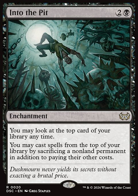 Into the Pit, Duskmourn: House of Horror Commander #20, Magic: The Gathering card