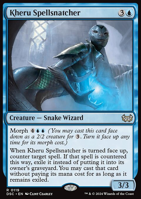 Kheru Spellsnatcher, Duskmourn: House of Horror Commander #119, Magic: The Gathering card