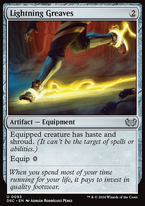 Lightning Greaves, Duskmourn: House of Horror Commander #93, Magic: The Gathering card