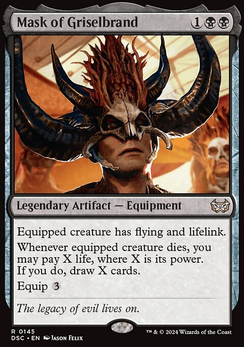 Mask of Griselbrand, Duskmourn: House of Horror Commander #145, Magic: The Gathering card