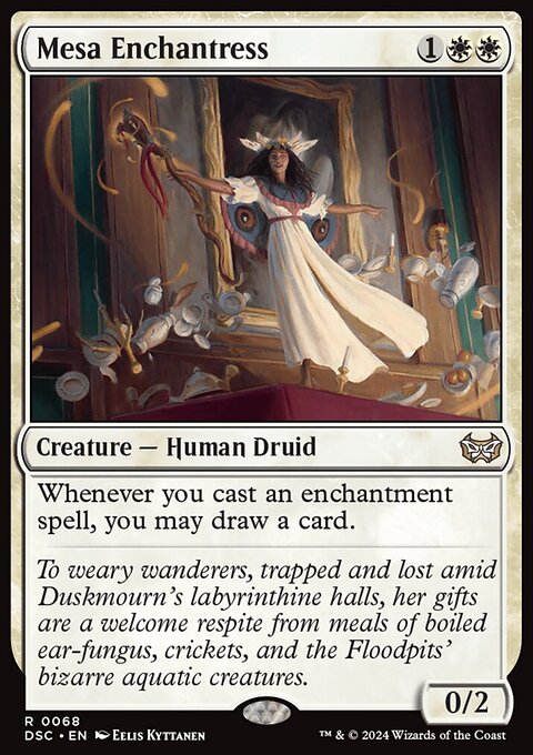 Mesa Enchantress, Duskmourn: House of Horror Commander #68, Magic: The Gathering card