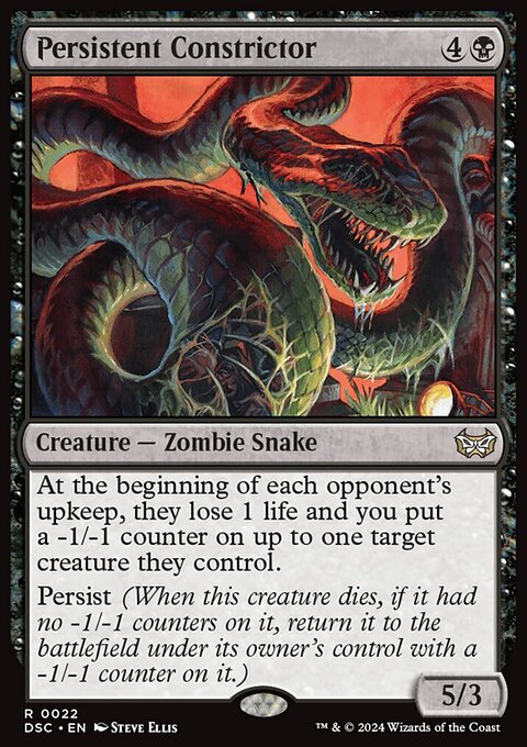 Persistent Constrictor, Duskmourn: House of Horror Commander #22, Magic: The Gathering card