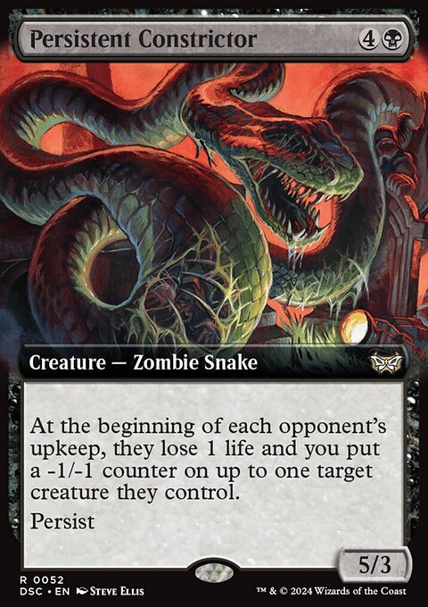 Persistent Constrictor, Duskmourn: House of Horror Commander #52, Magic: The Gathering card