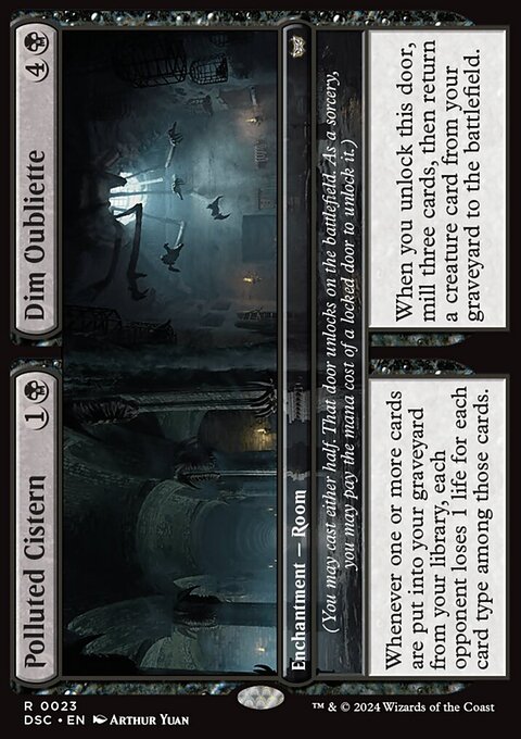 Polluted Cistern // Dim Oubliette, Duskmourn: House of Horror Commander #23, Magic: The Gathering card