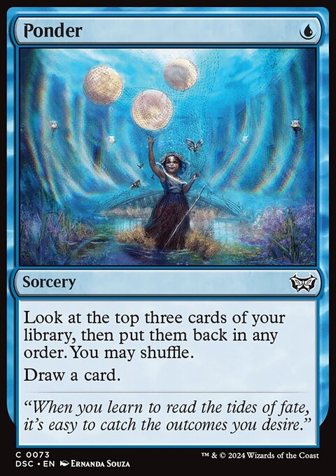 Ponder, Duskmourn: House of Horror Commander #73, Magic: The Gathering card