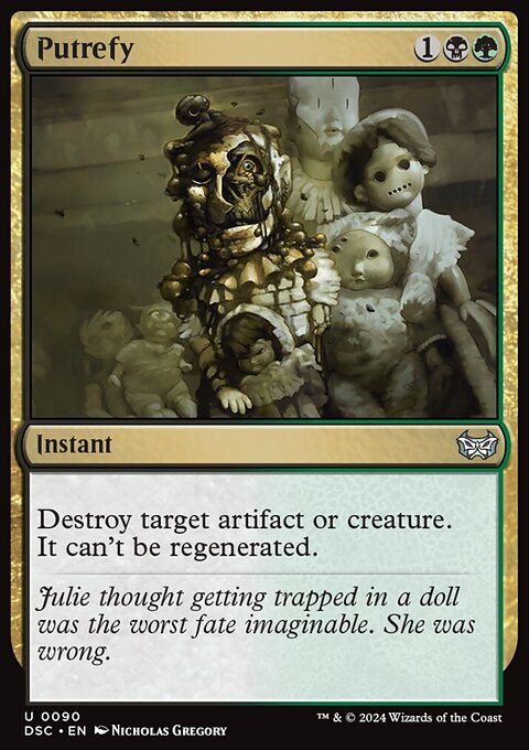 Putrefy, Duskmourn: House of Horror Commander #90, Magic: The Gathering card