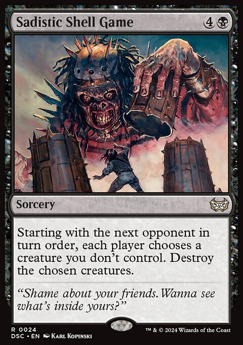 Sadistic Shell Game, Duskmourn: House of Horror Commander #24, Magic: The Gathering card
