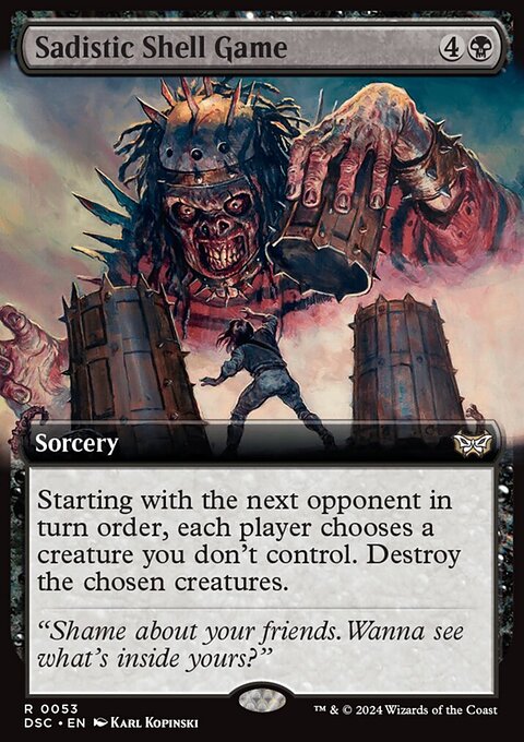 Sadistic Shell Game, Duskmourn: House of Horror Commander #53, Magic: The Gathering card