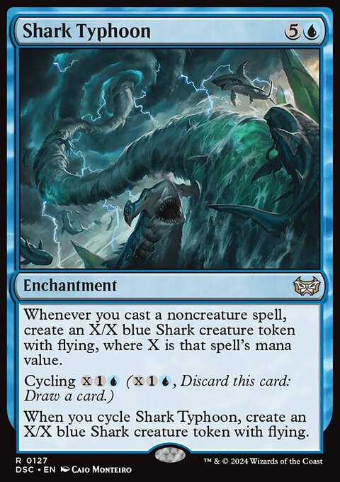 Shark Typhoon, Duskmourn: House of Horror Commander #127, Magic: The Gathering card