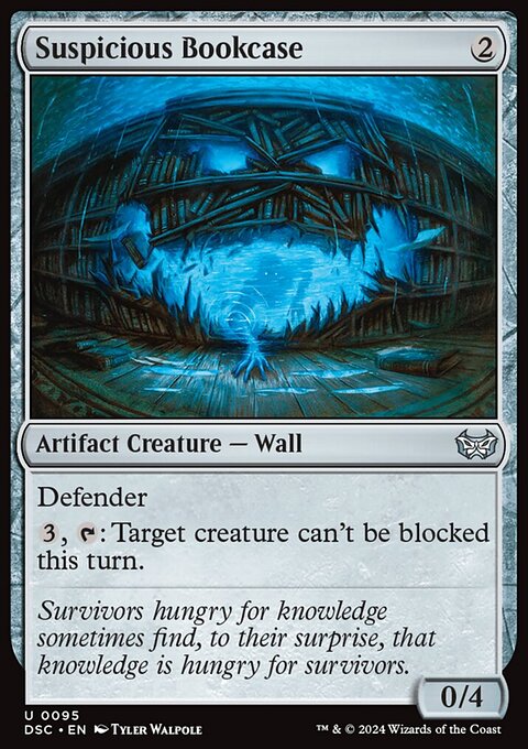 Suspicious Bookcase, Duskmourn: House of Horror Commander #95, Magic: The Gathering card