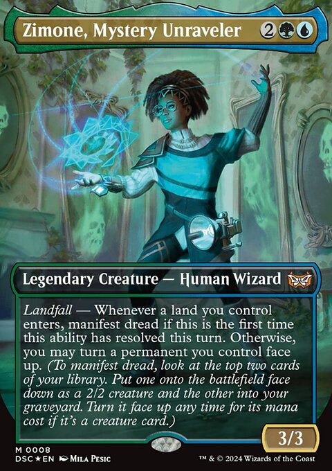 Zimone, Mystery Unraveler, Duskmourn: House of Horror Commander #8, Magic: The Gathering card