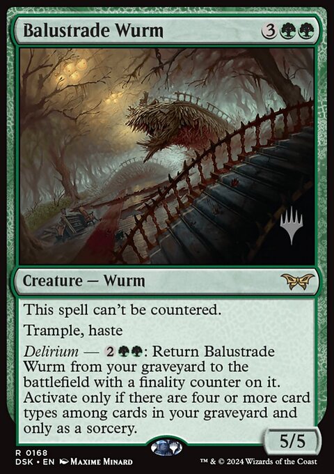 Balustrade Wurm, Duskmourn: House of Horror Promos #168p, Magic: The Gathering card