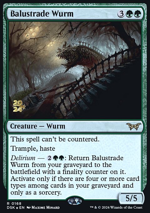 Balustrade Wurm, Duskmourn: House of Horror Promos #168s, Magic: The Gathering card