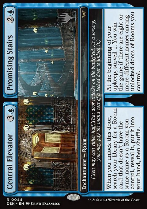 Central Elevator // Promising Stairs, Duskmourn: House of Horror Promos #44p, Magic: The Gathering card