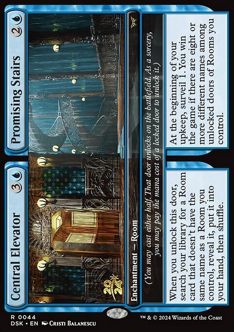 Central Elevator // Promising Stairs, Duskmourn: House of Horror Promos #44s, Magic: The Gathering card