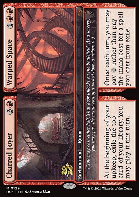 Charred Foyer // Warped Space, Duskmourn: House of Horror Promos #129s, Magic: The Gathering card