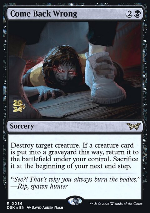 Come Back Wrong, Duskmourn: House of Horror Promos #86s, Magic: The Gathering card