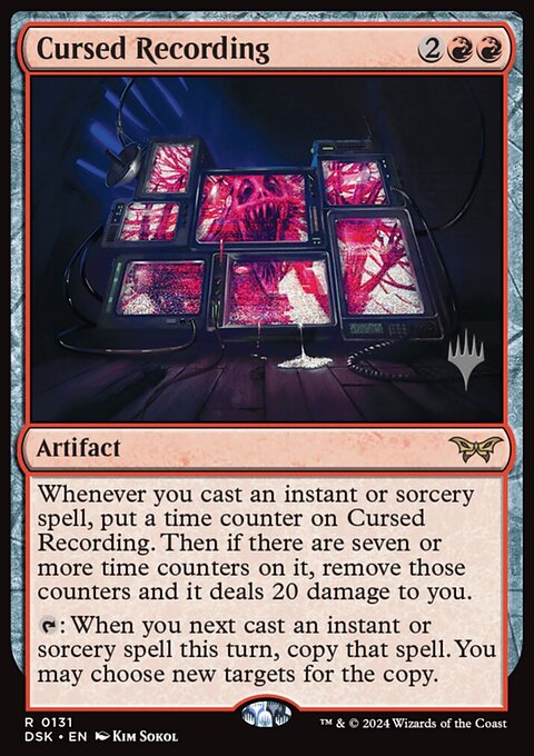 Cursed Recording, Duskmourn: House of Horror Promos #131p, Magic: The Gathering card