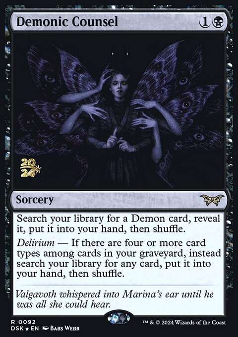 Demonic Counsel, Duskmourn: House of Horror Promos #92s, Magic: The Gathering card