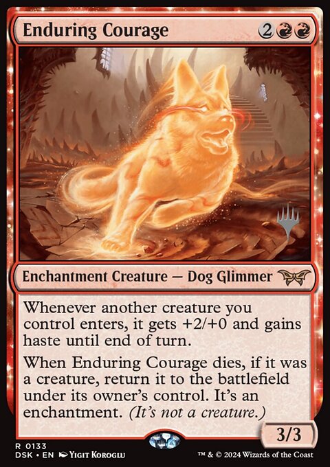 Enduring Courage, Duskmourn: House of Horror Promos #133p, Magic: The Gathering card