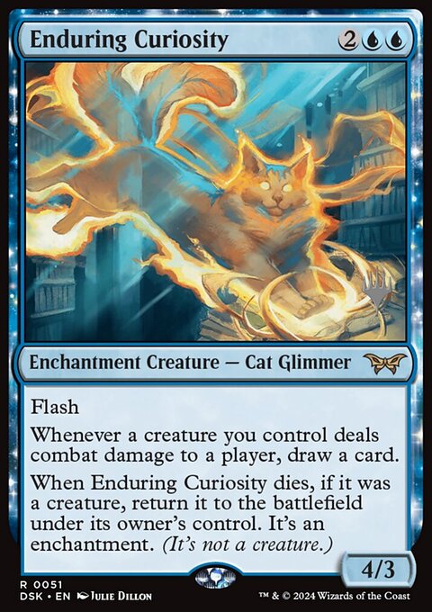 Enduring Curiosity, Duskmourn: House of Horror Promos #51p, Magic: The Gathering card