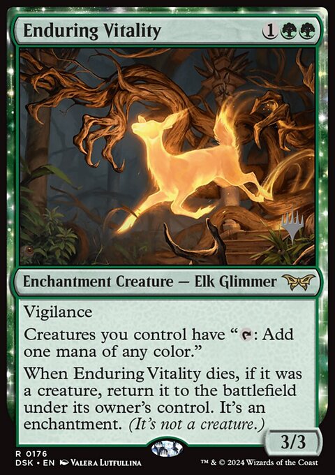 Enduring Vitality, Duskmourn: House of Horror Promos #176p, Magic: The Gathering card