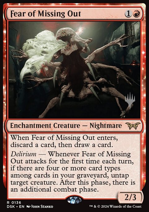 Fear of Missing Out, Duskmourn: House of Horror Promos #136p, Magic: The Gathering card