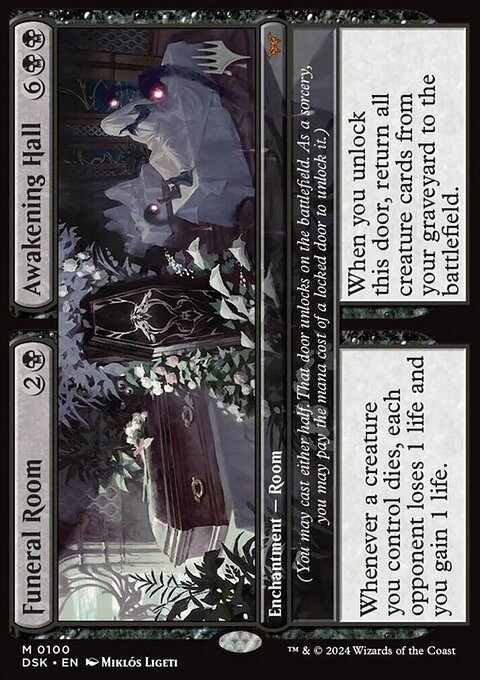 Funeral Room // Awakening Hall, Duskmourn: House of Horror Promos #100p, Magic: The Gathering card