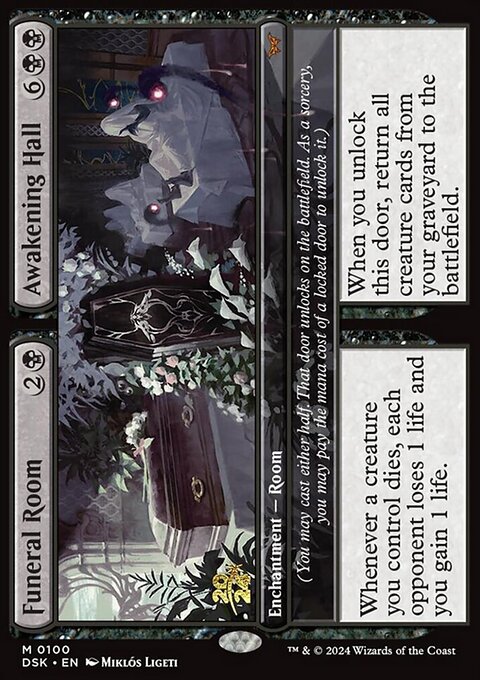 Funeral Room // Awakening Hall, Duskmourn: House of Horror Promos #100s, Magic: The Gathering card