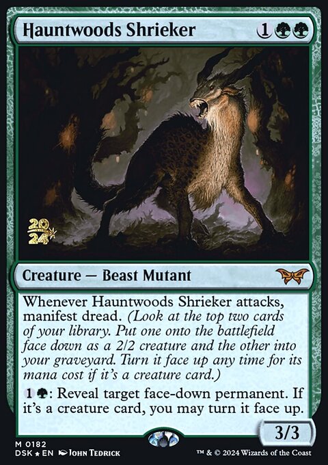 Hauntwoods Shrieker, Duskmourn: House of Horror Promos #182s, Magic: The Gathering card