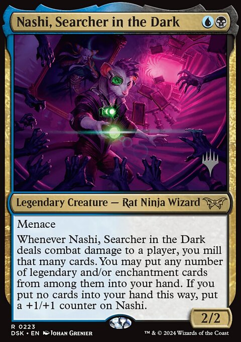 Nashi, Searcher in the Dark, Duskmourn: House of Horror Promos #223p, Magic: The Gathering card