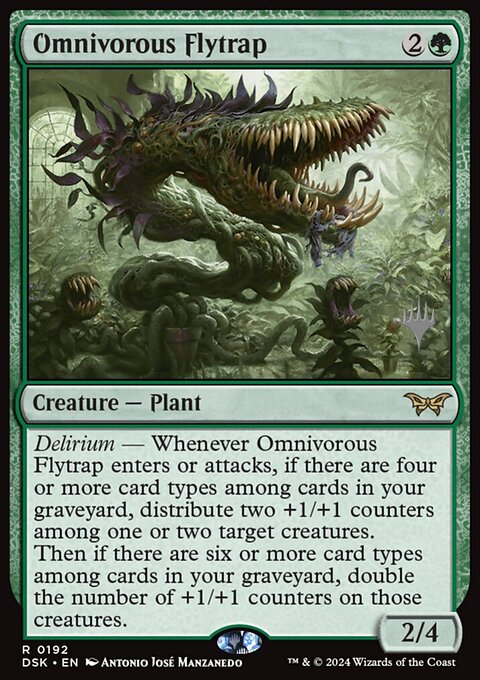 Omnivorous Flytrap, Duskmourn: House of Horror Promos #192p, Magic: The Gathering card