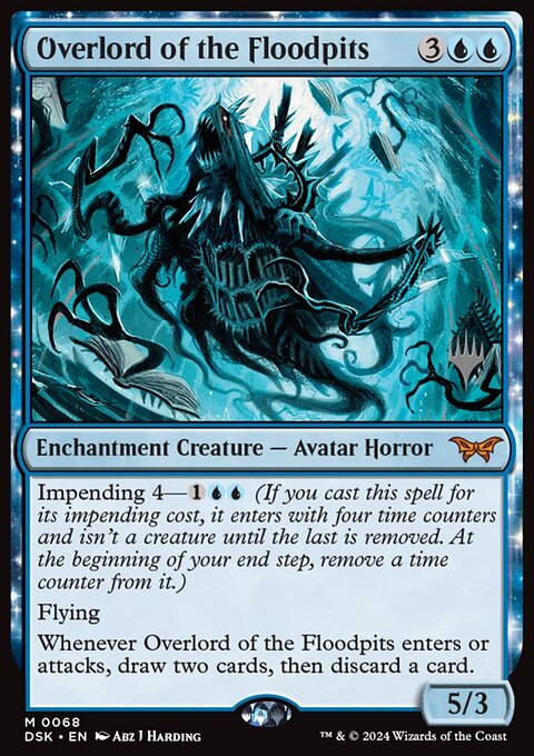 Overlord of the Floodpits, Duskmourn: House of Horror Promos #68p, Magic: The Gathering card