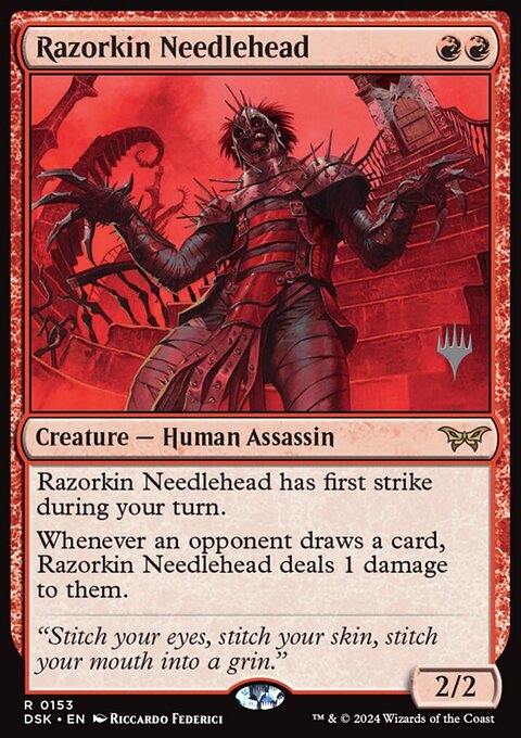 Razorkin Needlehead, Duskmourn: House of Horror Promos #153p, Magic: The Gathering card