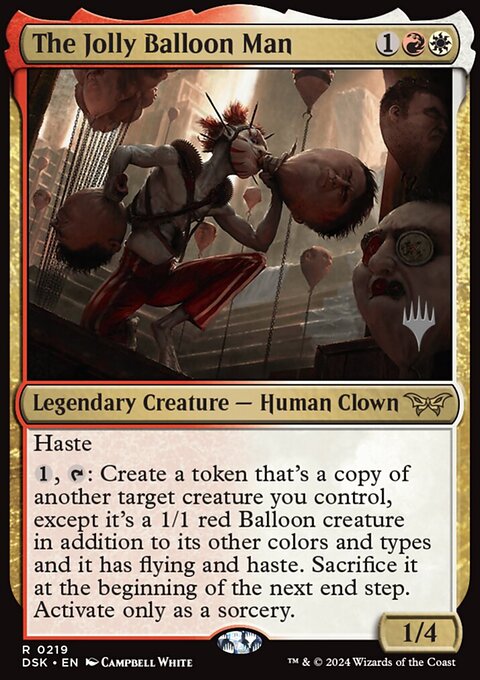 The Jolly Balloon Man, Duskmourn: House of Horror Promos #219p, Magic: The Gathering card