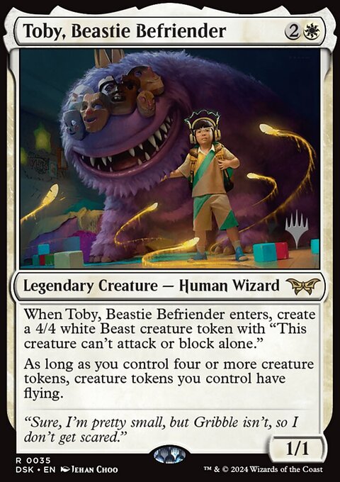 Toby, Beastie Befriender, Duskmourn: House of Horror Promos #35p, Magic: The Gathering card