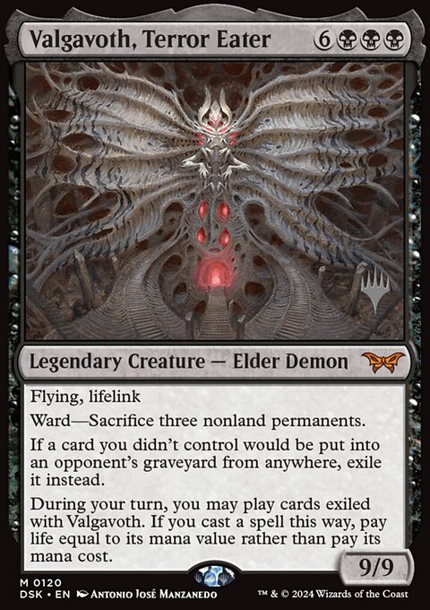 Valgavoth, Terror Eater, Duskmourn: House of Horror Promos #120p, Magic: The Gathering card
