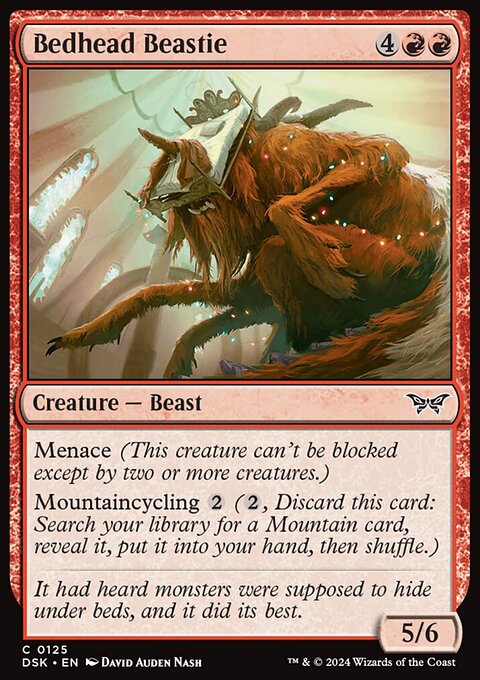 Bedhead Beastie, Duskmourn: House of Horror #125, Magic: The Gathering card