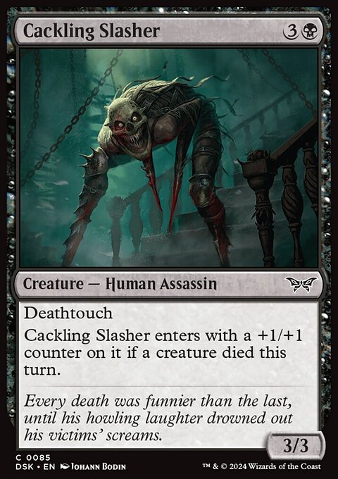 Cackling Slasher, Duskmourn: House of Horror #85, Magic: The Gathering card