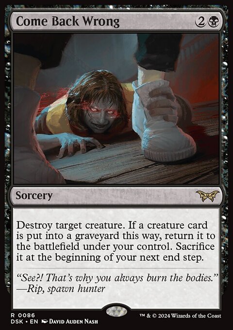 Come Back Wrong, Duskmourn: House of Horror #86, Magic: The Gathering card