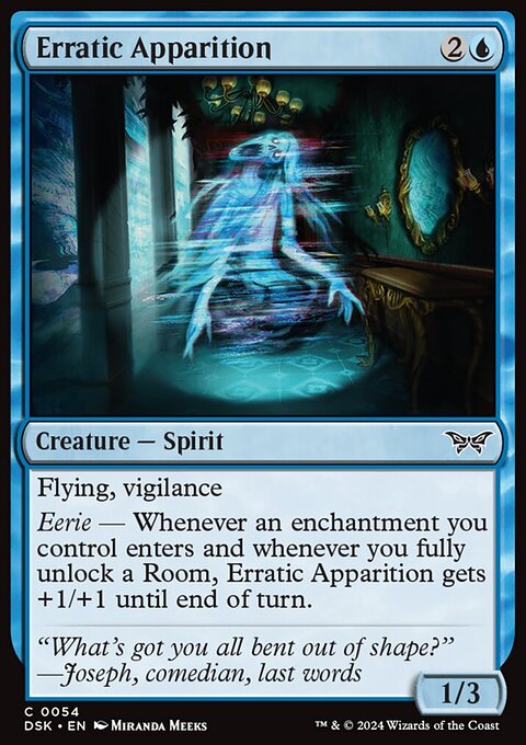 Erratic Apparition, Duskmourn: House of Horror #54, Magic: The Gathering card
