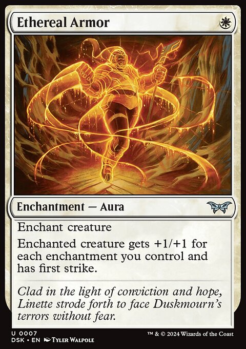 Ethereal Armor, Duskmourn: House of Horror #7, Magic: The Gathering card