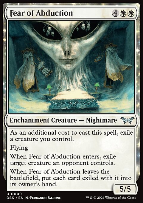 Fear of Abduction, Duskmourn: House of Horror #9, Magic: The Gathering card
