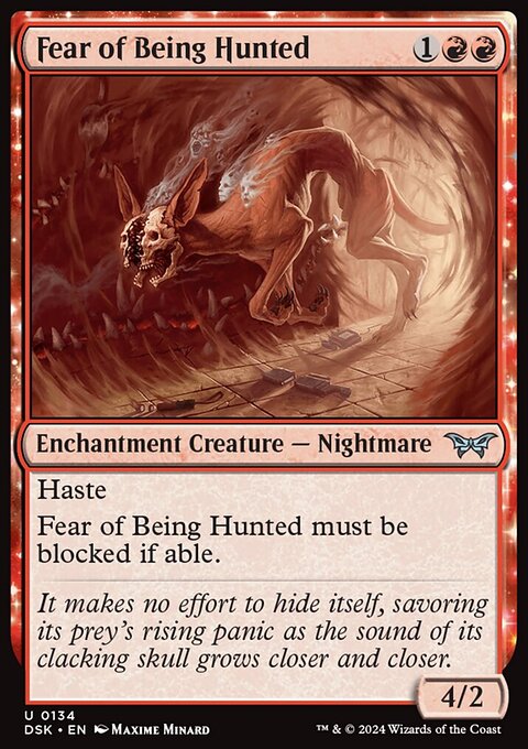 Fear of Being Hunted, Duskmourn: House of Horror #134, Magic: The Gathering card