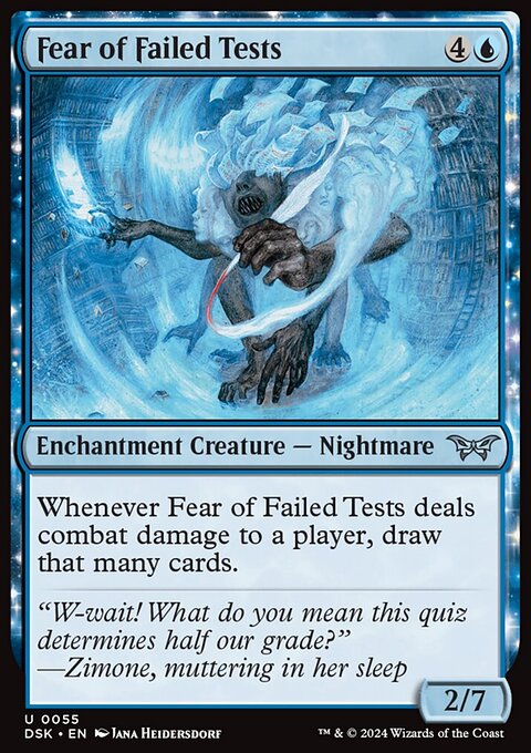 Fear of Failed Tests, Duskmourn: House of Horror #55, Magic: The Gathering card