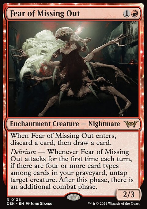 Fear of Missing Out, Duskmourn: House of Horror #136, Magic: The Gathering card