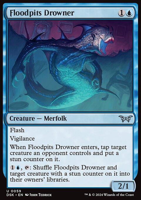 Floodpits Drowner, Duskmourn: House of Horror #59, Magic: The Gathering card