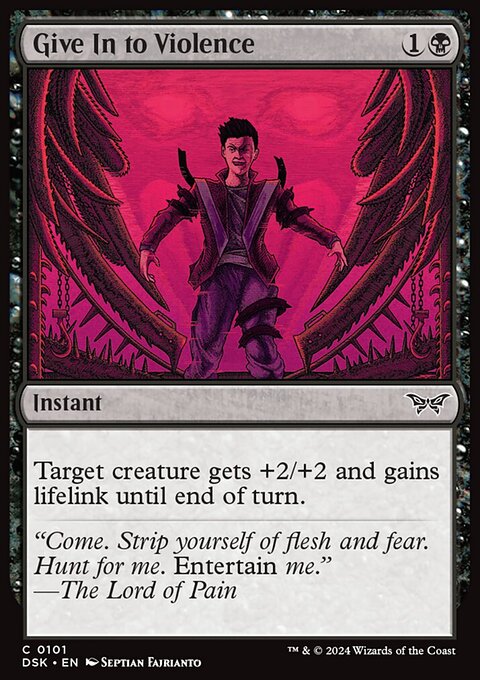 Give In to Violence, Duskmourn: House of Horror #101, Magic: The Gathering card